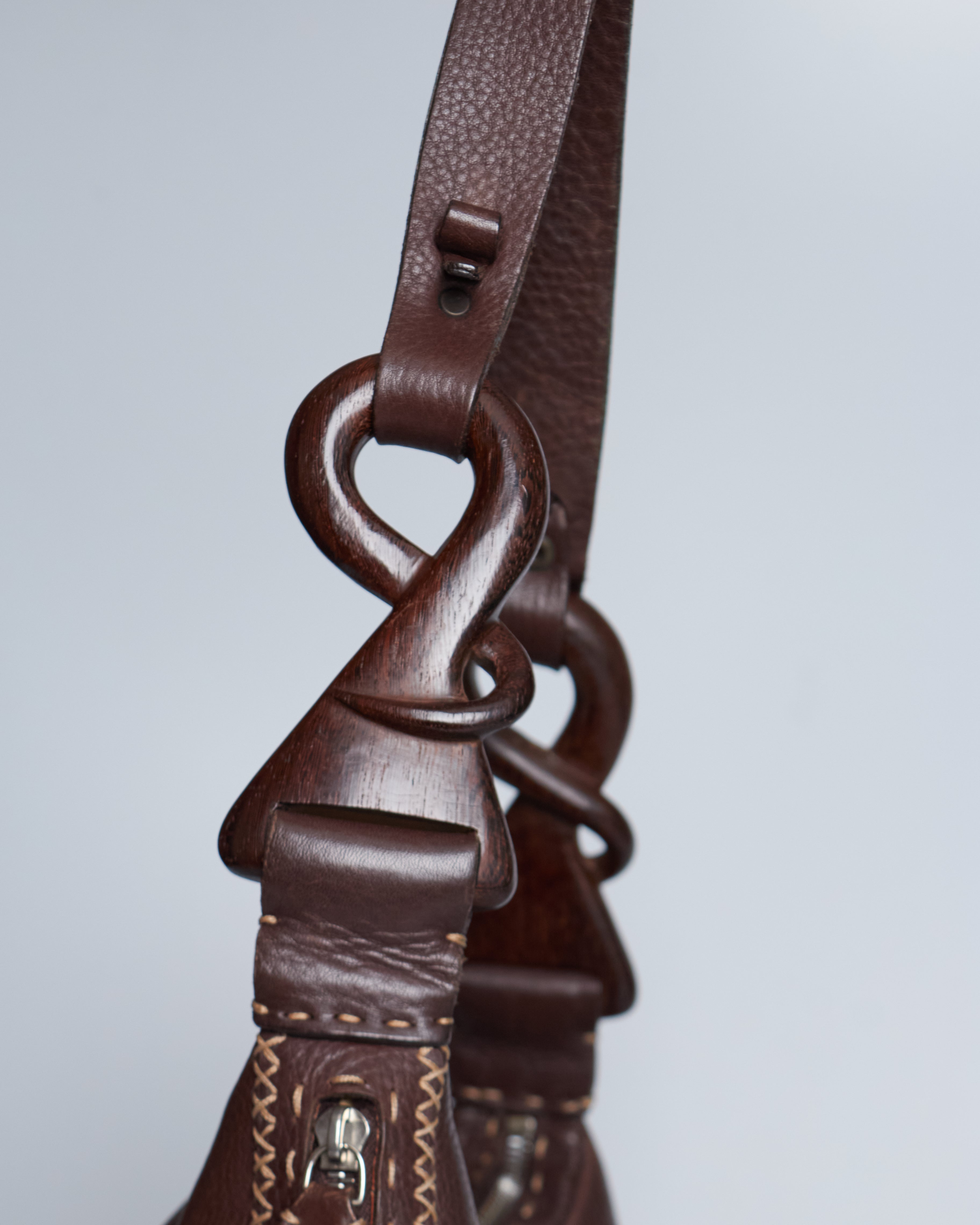 Fendi Selleria Wood Oyster Bag
