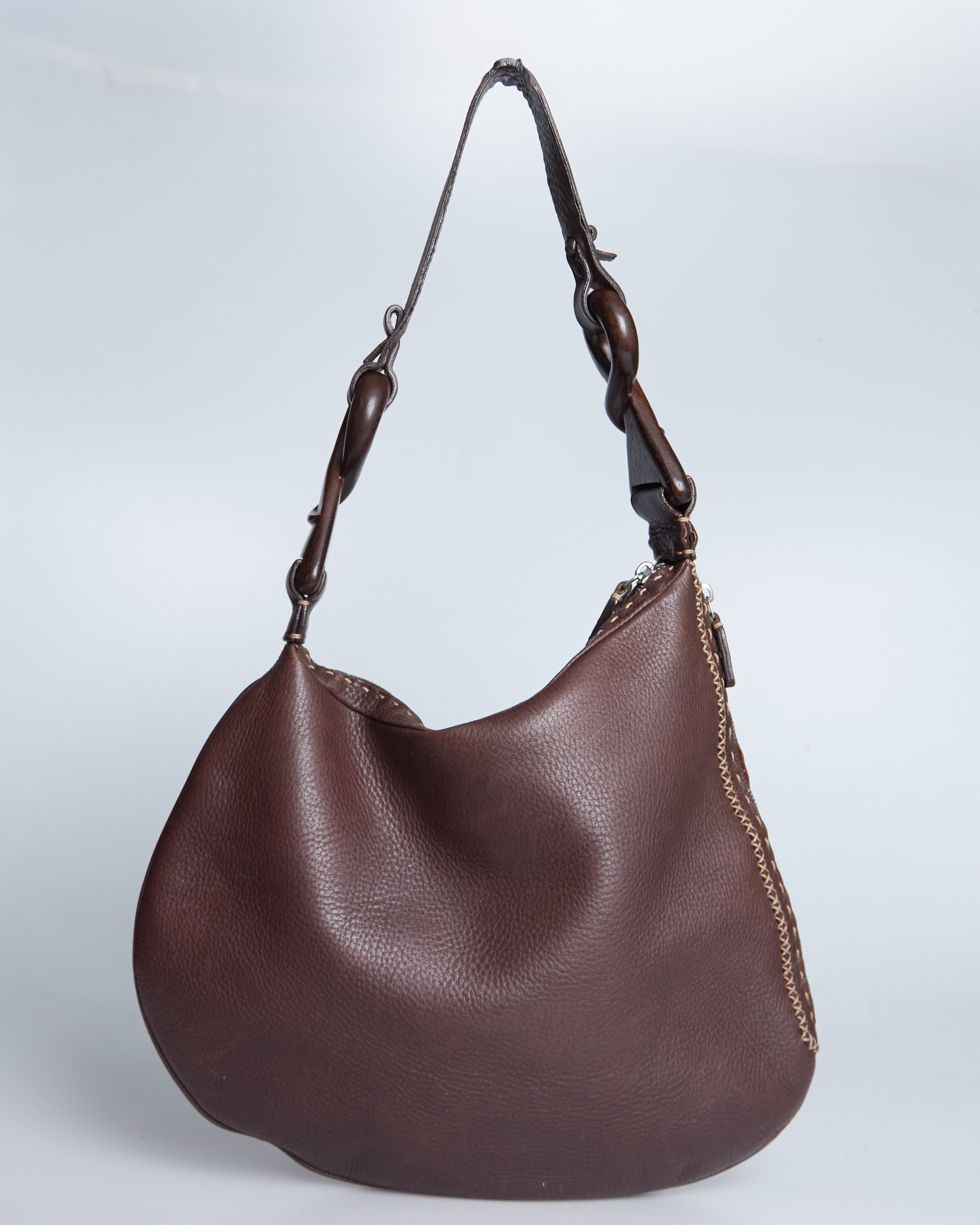 Fendi Selleria Wood Oyster Bag