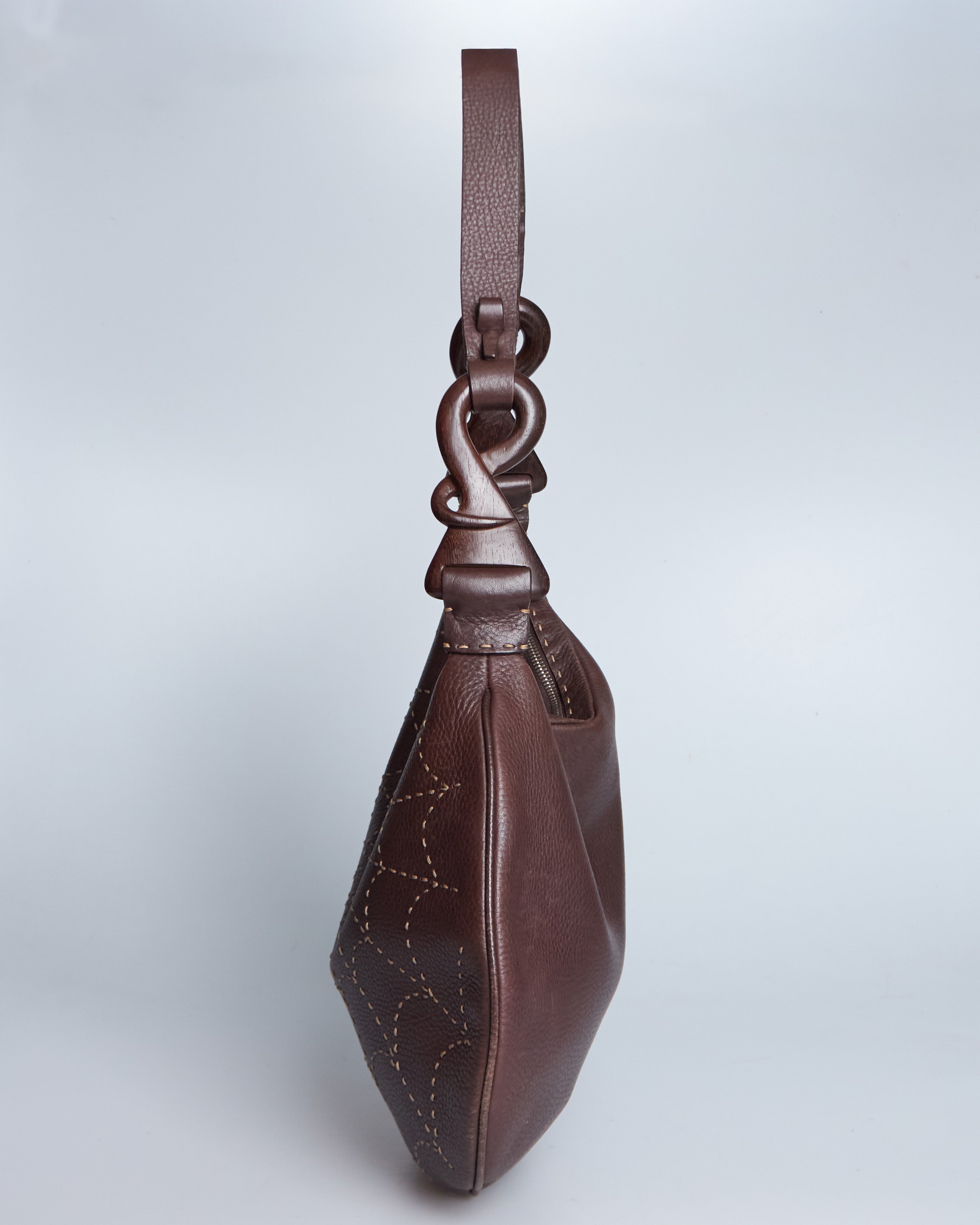 Fendi Selleria Wood Oyster Bag