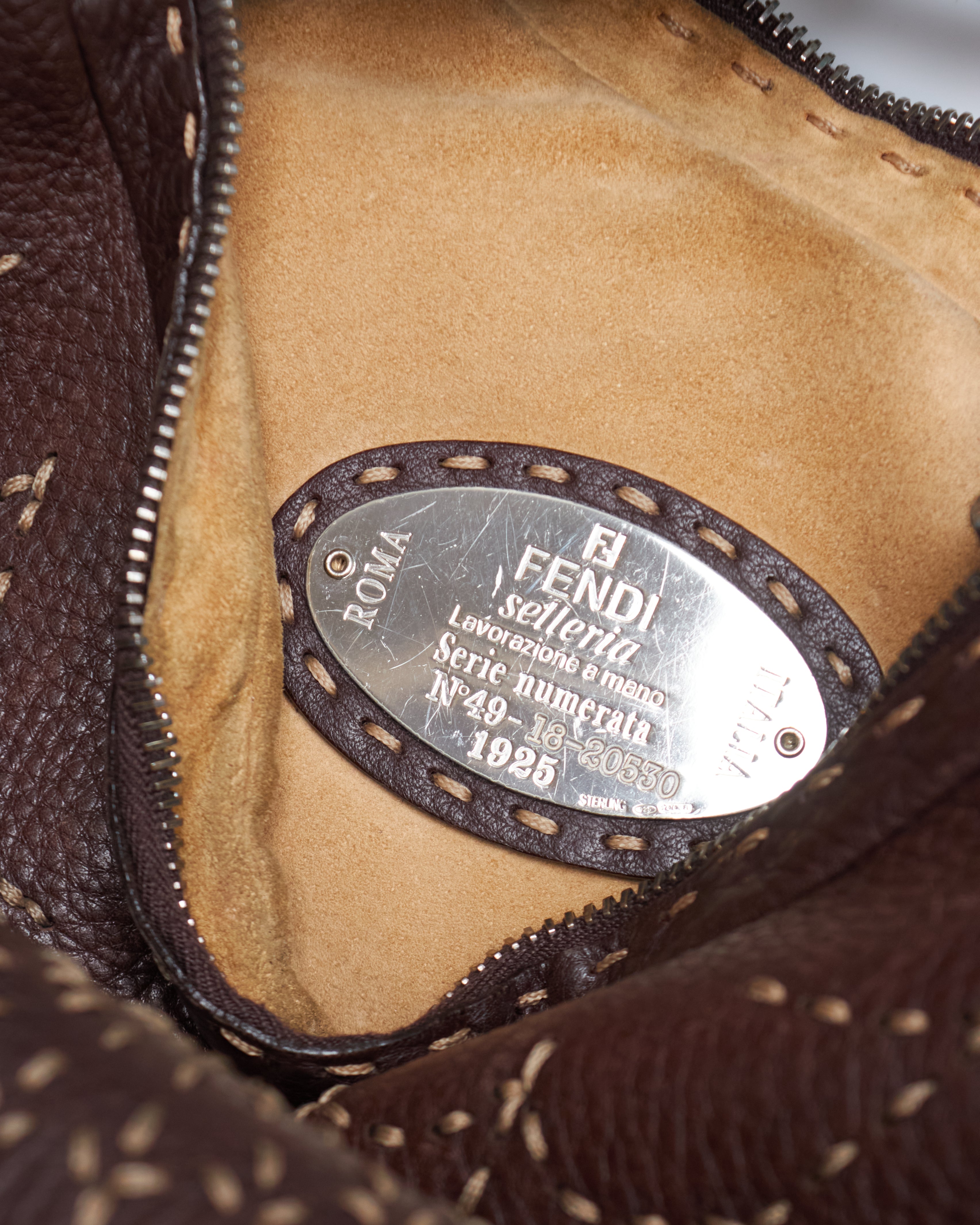 Fendi Selleria Wood Oyster Bag