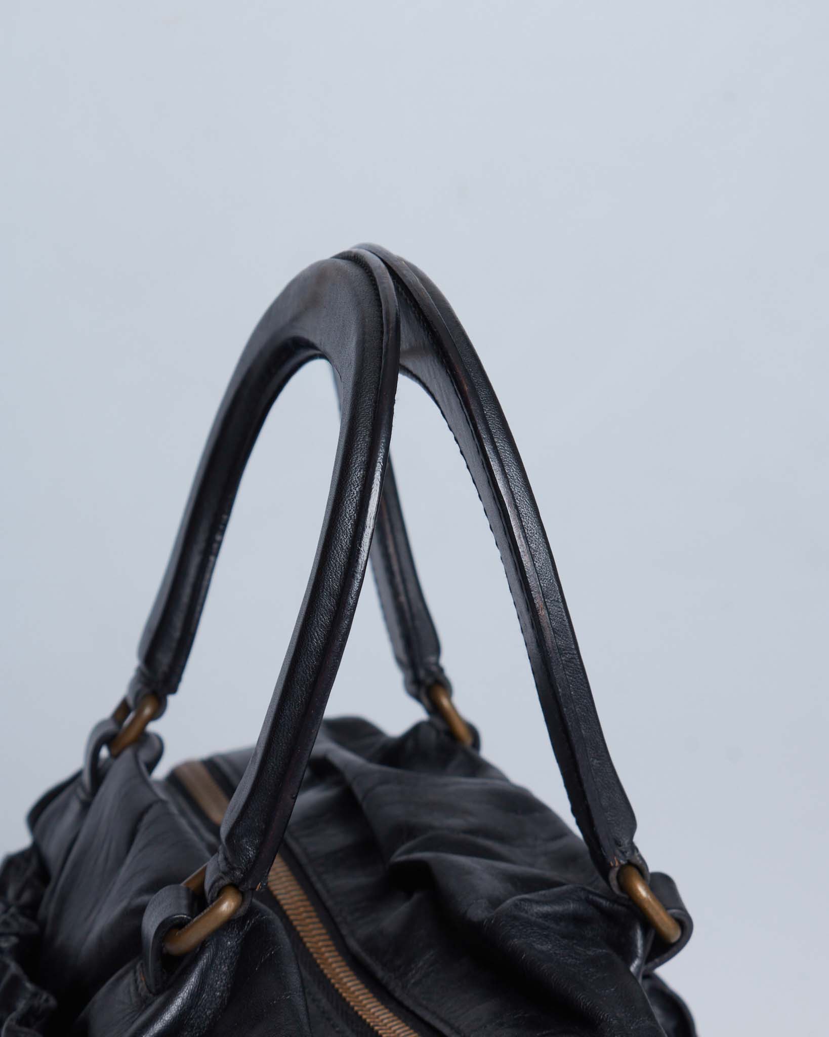 Miu Miu Gathered Leather Handbag