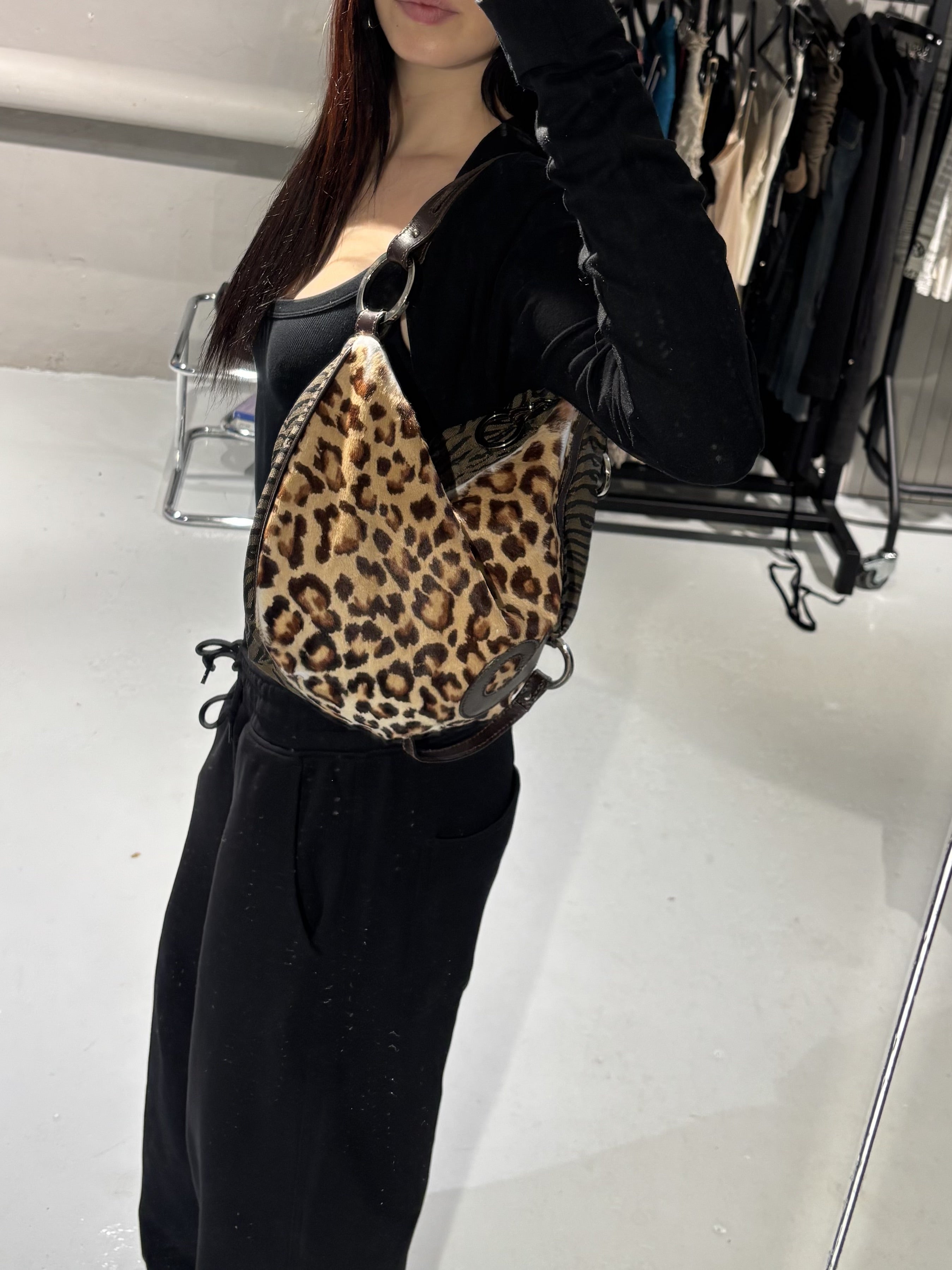 Fendi Leopard Zucca Hobo