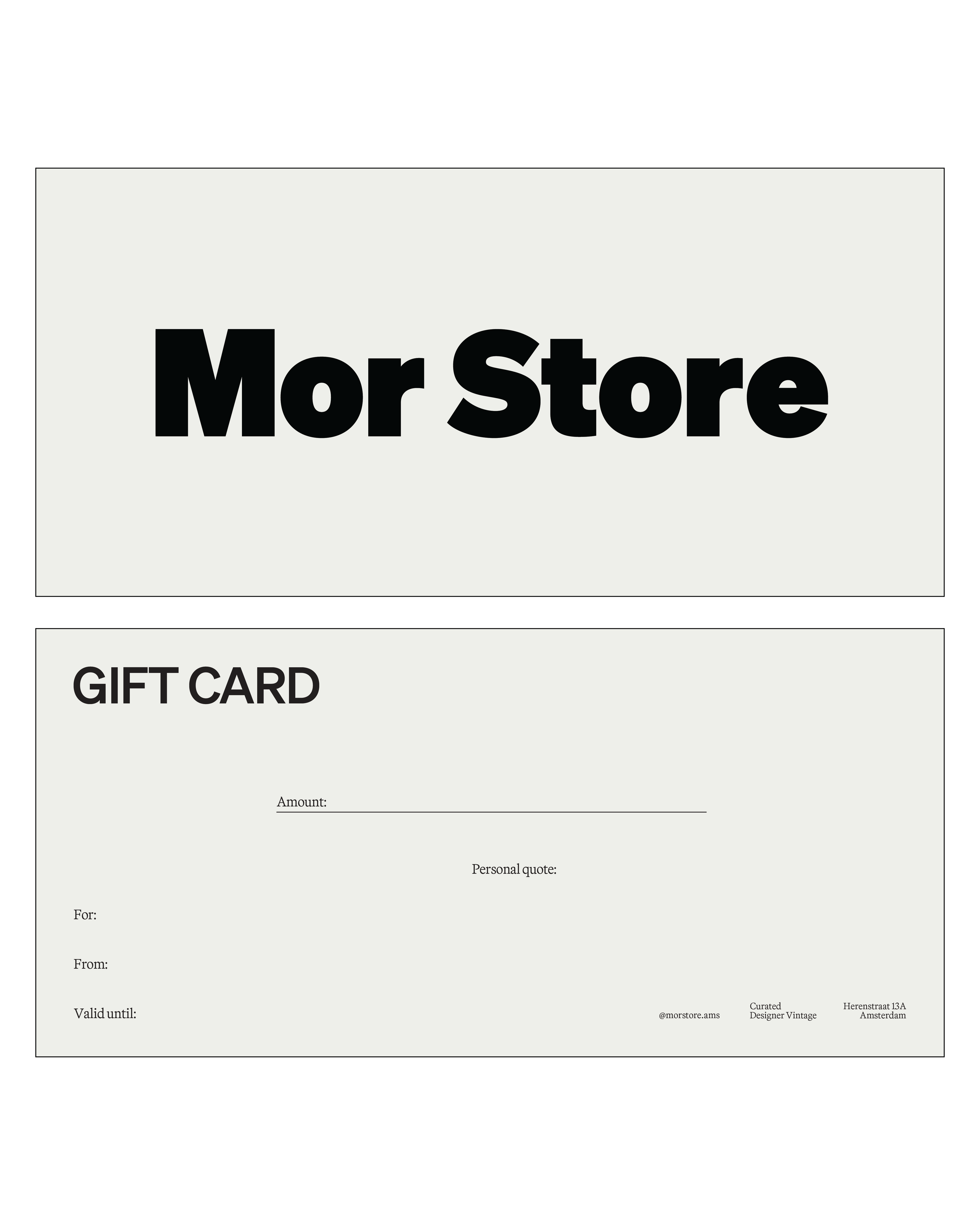 Mor Store Gift Card